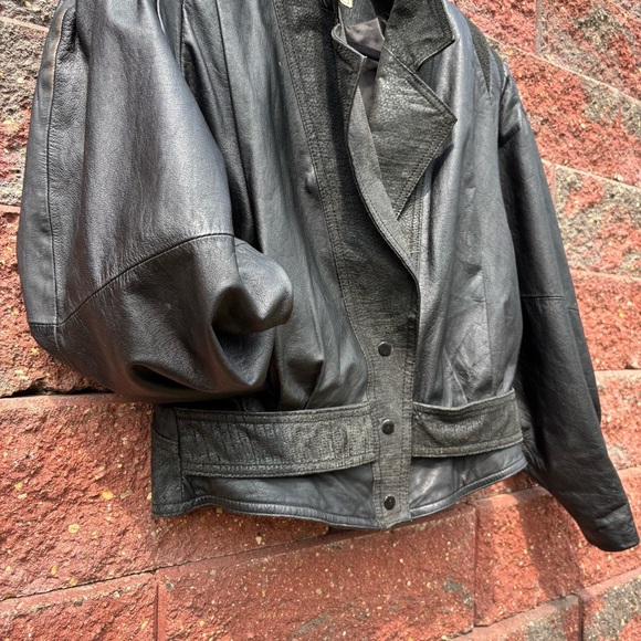 Vintage Leather Jacket Womens Large Maggie Lawrence Sport Edgy Moto Suede Button - Picture 5 of 12